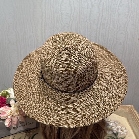 Scala Handcrafted Woven Paper Polyester Sun Hat Neutral Tan - Picture 6 of 12